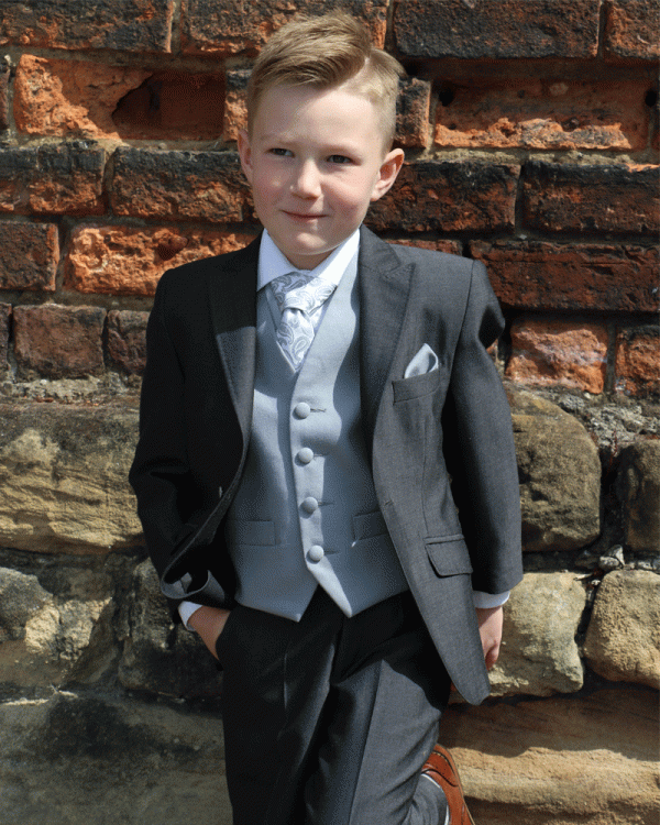 To Hire, Boys Torre Charcoal Mohair Jacket Suit (full outfit)