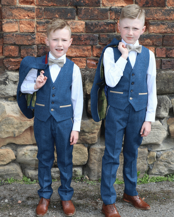 To Hire, Boys Marc Darcy Dion Checked Tweed Suit (full outfit) - Image 4