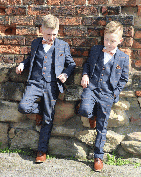 To Hire, Boys Marc Darcy Jenson Marine Checked Tweed Suit (full outfit) - Image 3