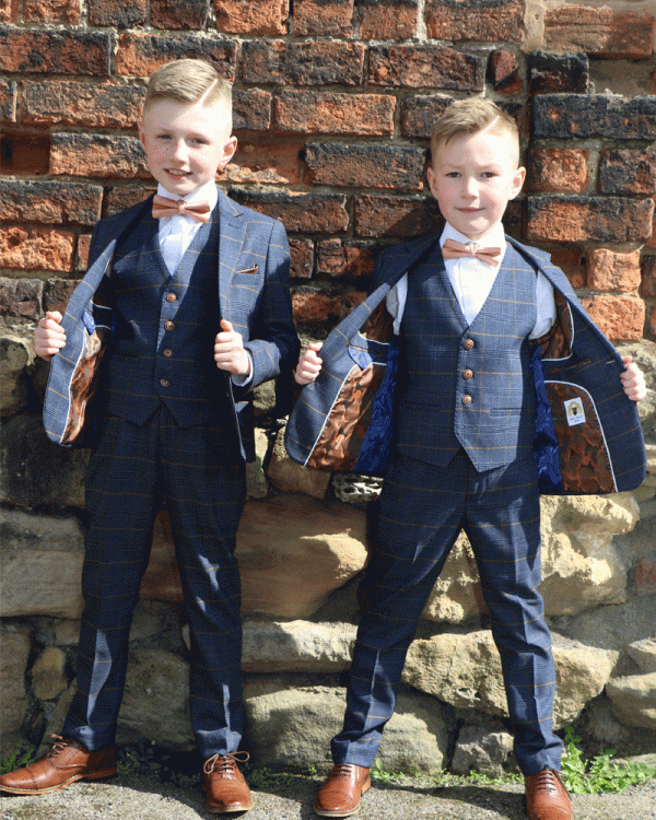 To Hire, Boys Marc Darcy Jenson Marine Checked Tweed Suit (full outfit) - Image 2