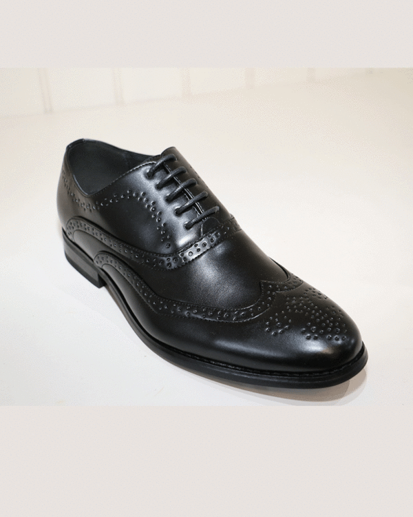 Mens Black Goor 370 Brogue Shoe - Image 2