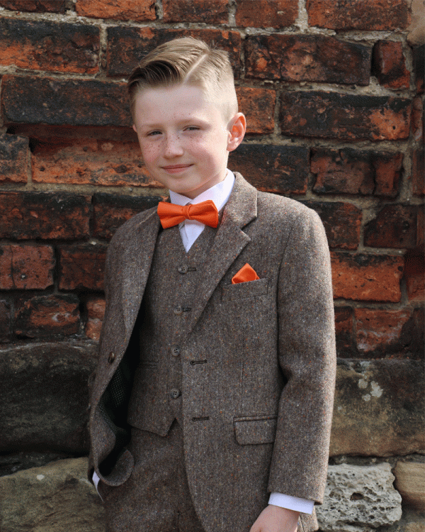 To Hire, Boys Torre Brown 100% wool Tweed Suit (full outfit) - Image 3