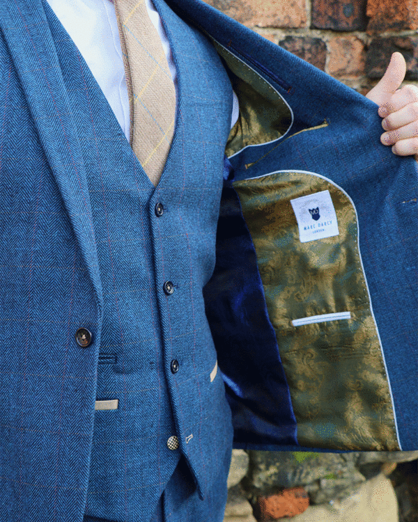 Marc Darcy Dion Check 3pc Suit - Image 2