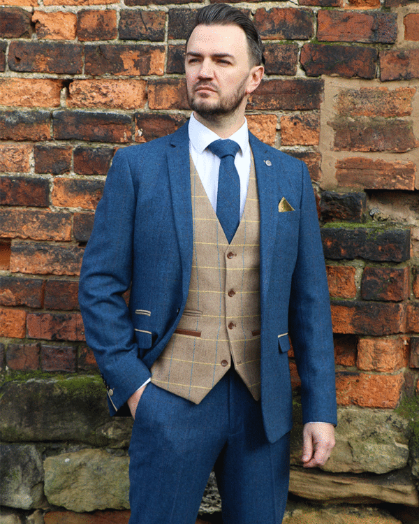 Marc Darcy Dion Check 3pc Suit - Image 5