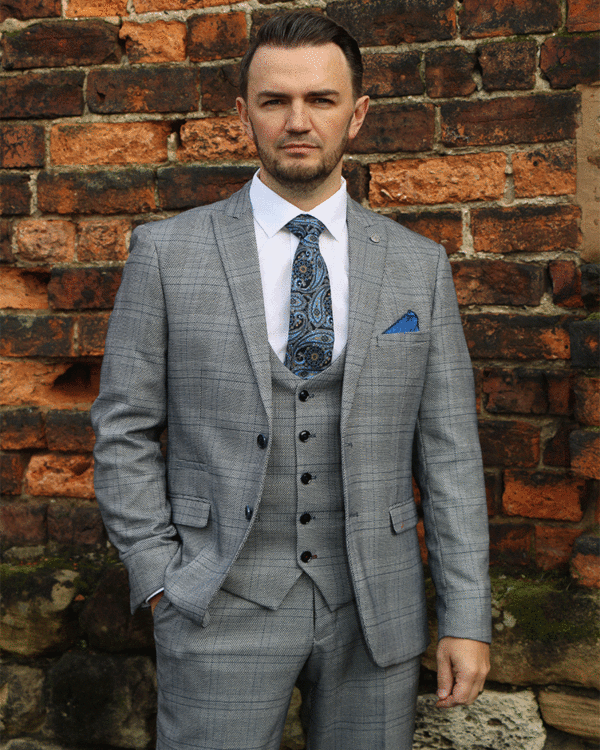 Marc Darcy Jerry Grey Check Suit - Image 2