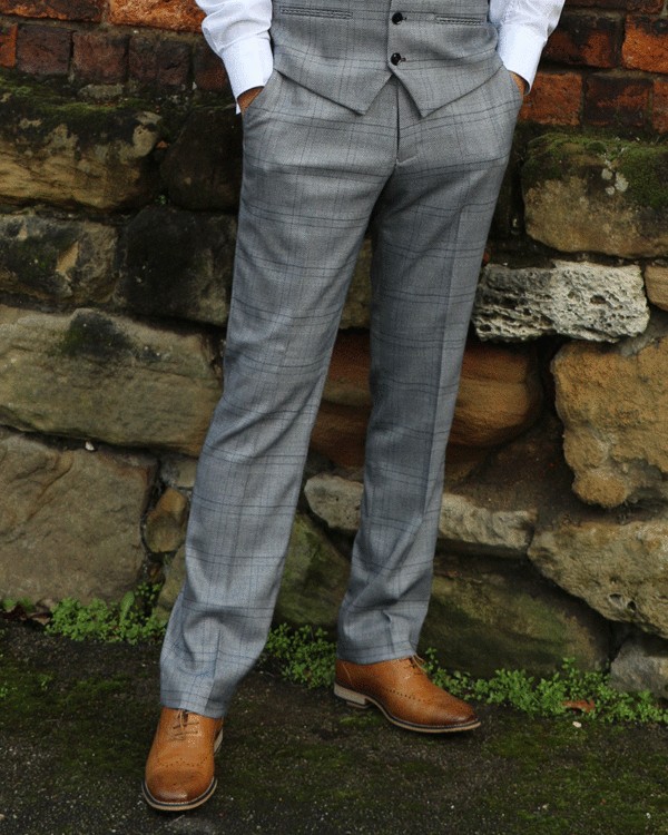 Marc Darcy Jerry Grey Check Suit - Image 3