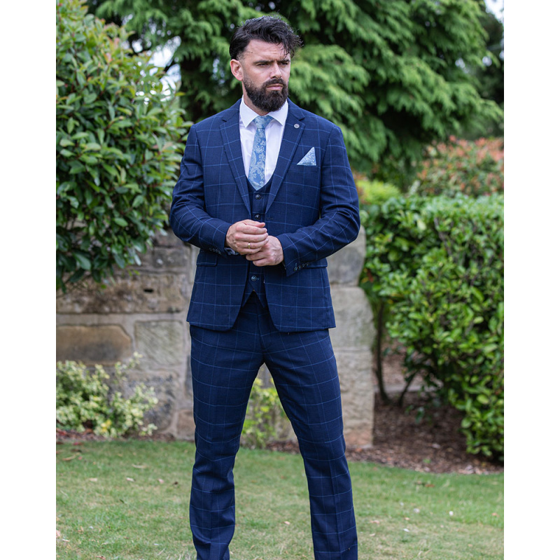 To Hire Marc Darcy Edinson Navy Blue Check - Image 2