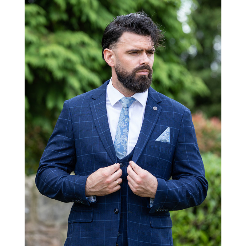 To Hire Marc Darcy Edinson Navy Blue Check - Image 3