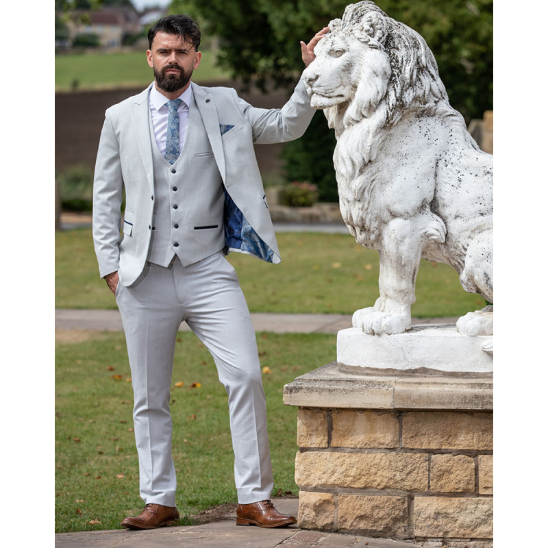 Marc Darcy Bromley Stone Check 3pc Suit - Image 3
