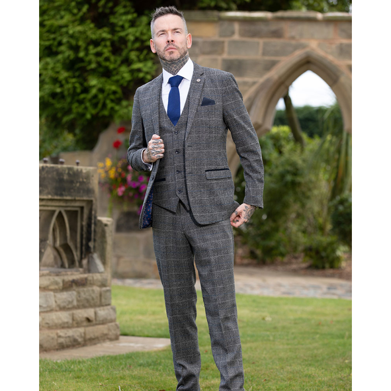 To Hire, Marc Darcey Scott Grey Checked Suit (full outfit) - Image 2