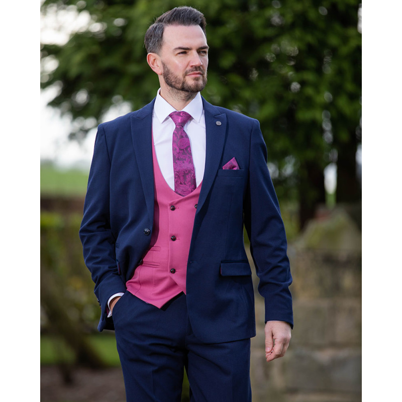 To Hire, Marc Darcy Bromley  Navy  Check (full outfit) - Image 4