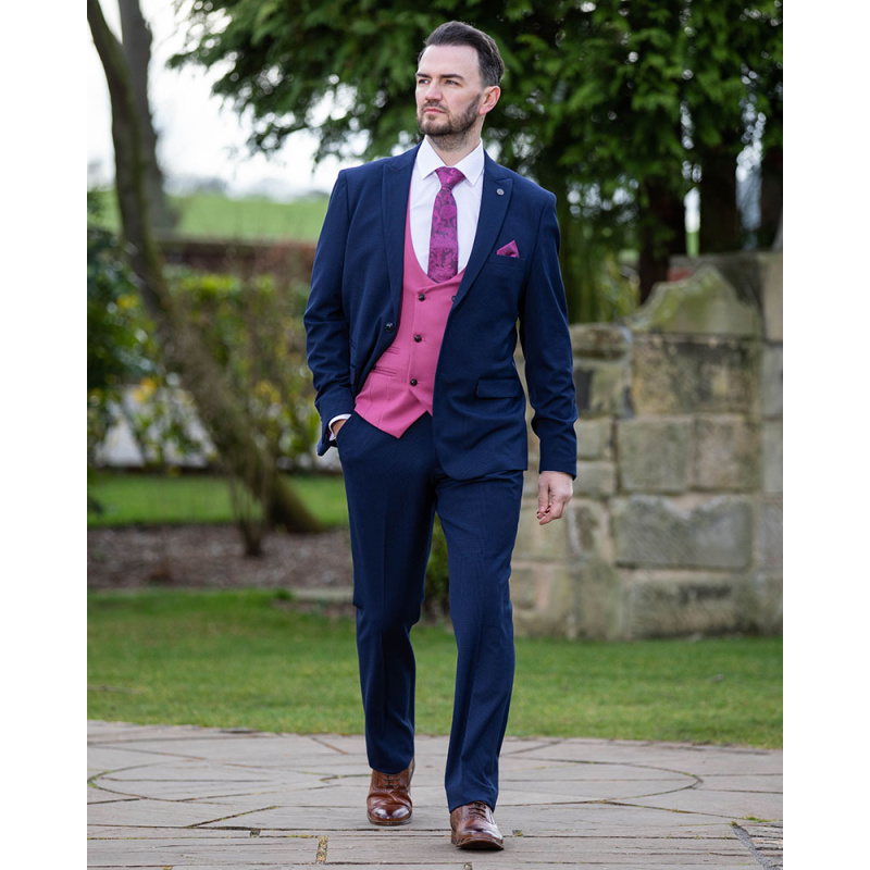 To Hire, Marc Darcy Bromley  Navy  Check (full outfit) - Image 3