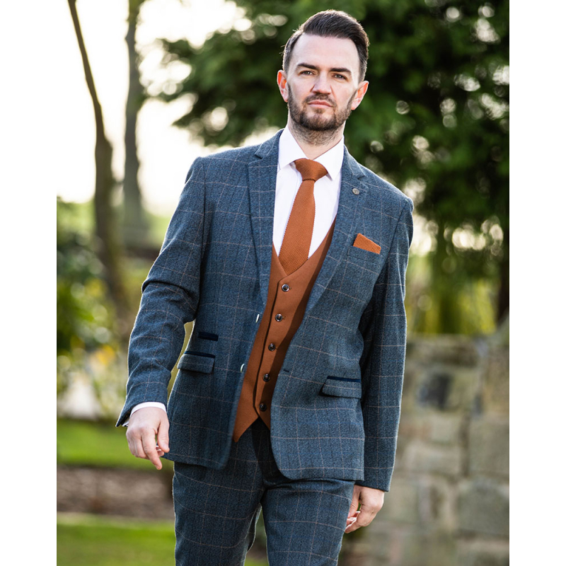 To Hire, Marc Darcy Scott Blue Checked Suit (full outfit) - Image 6