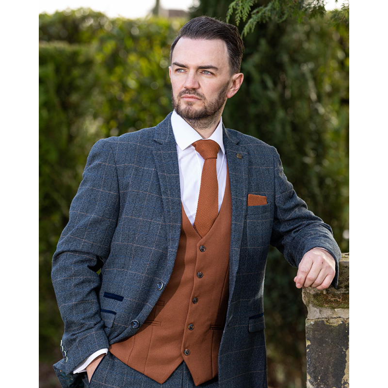 To Hire, Marc Darcy Scott Blue Checked Suit (full outfit) - Image 4
