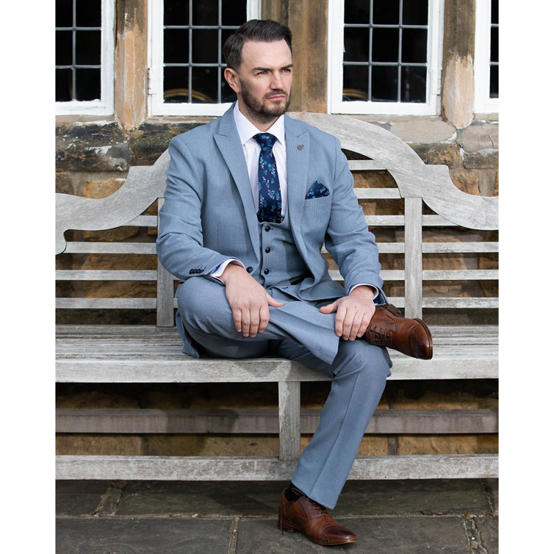 To buy Marc Darcy Bromley Sky Check 3pc Suit - Image 2