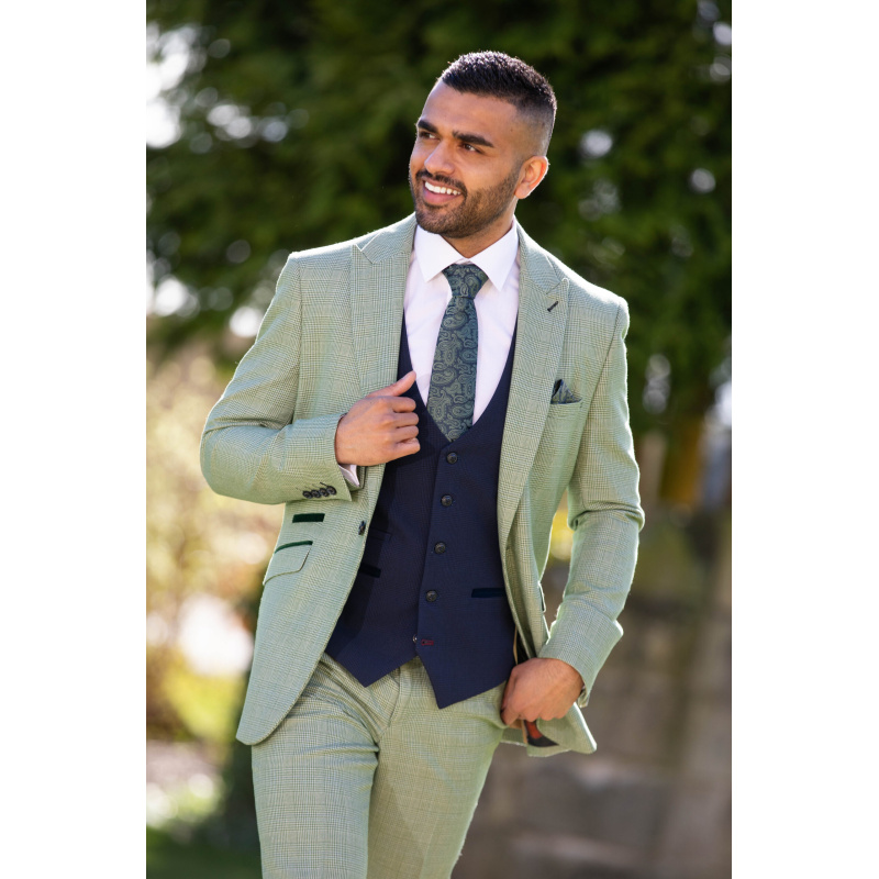 Cavani Caridi Sage Checked 3pc Suit - Image 7