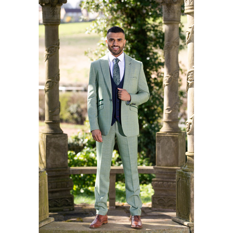Cavani Caridi Sage Checked 3pc Suit - Image 6