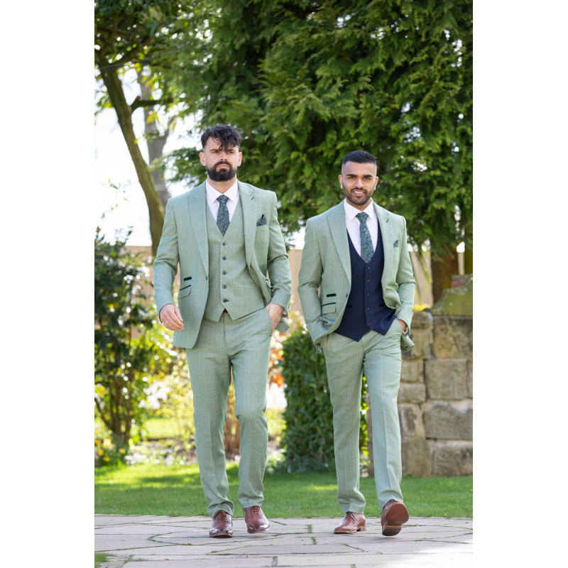 Cavani Caridi Sage Checked 3pc Suit - Image 4