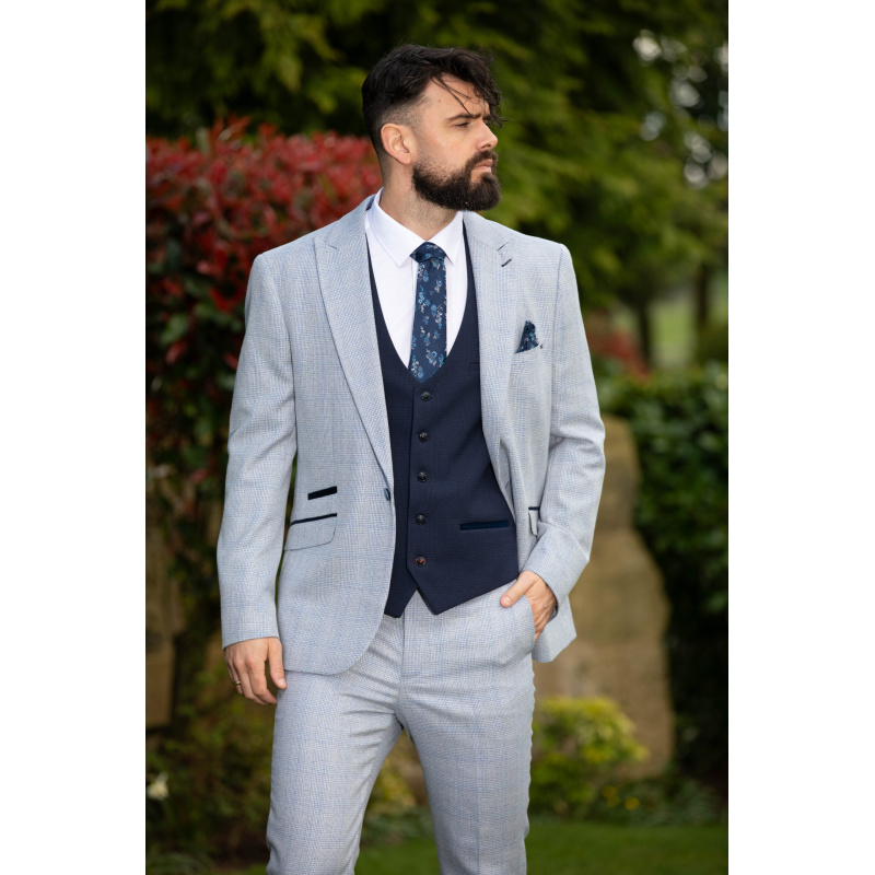 Cavani Caridi Sky Checked 3pc Suit - Image 5