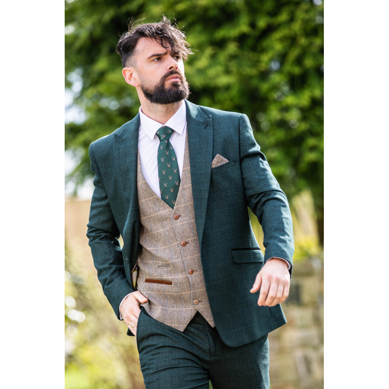 To Hire, Cavani Caridi Olive Checked Suit (full outfit) - Image 7