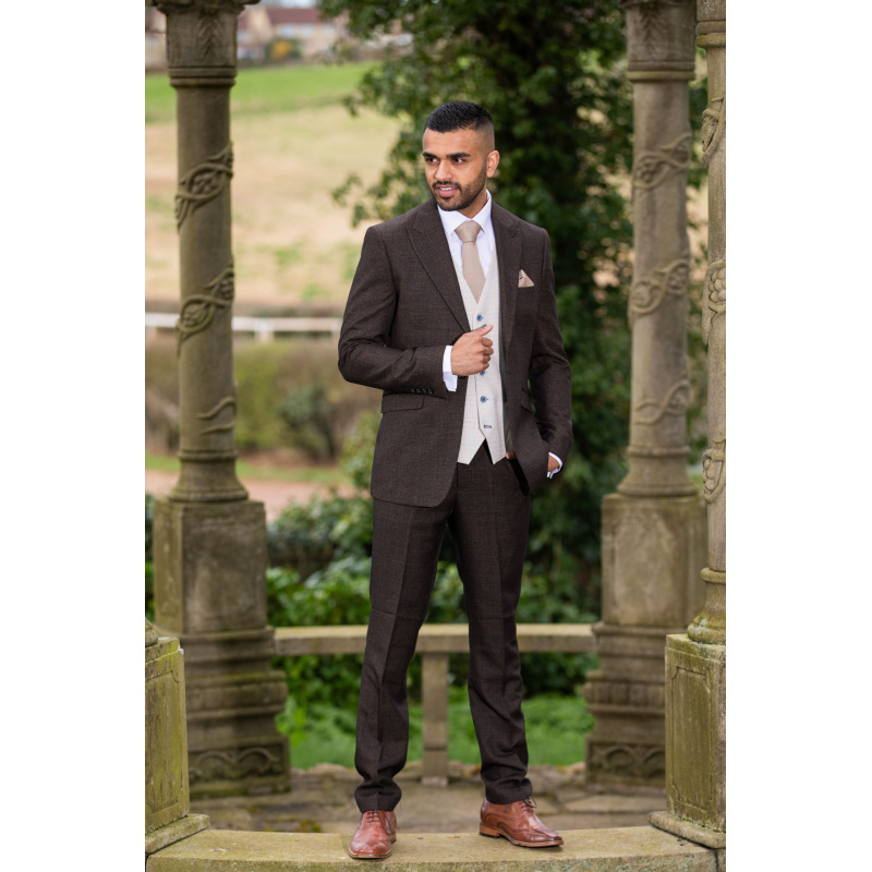 Cavani Caridi Brown Checked 3pc Suit - Image 5